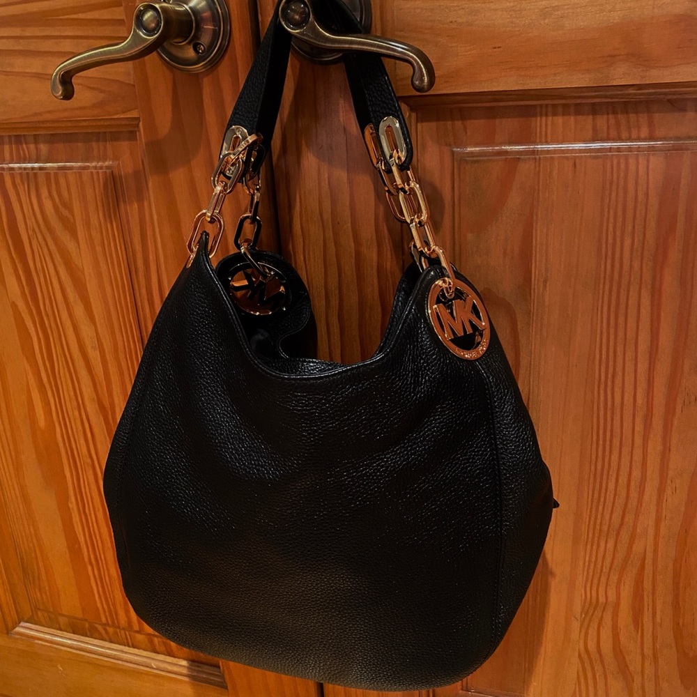 BRAND NEW Black Pebbled Leather Michael Kors Tote
